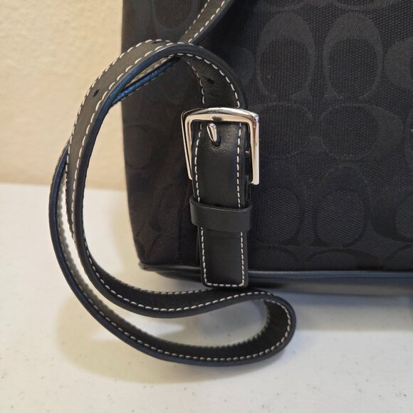 Coach Vintage Black Canvas Signature Monogram Back Pack - Picture 7 of 14
